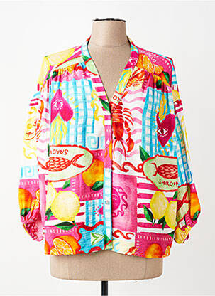 Blouse imprimé fantaisie manches 3/4 rouge JS MILLENIUM femme