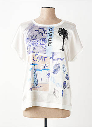 T-shirt coupe cintrée manches courtes beige TUZZI femme