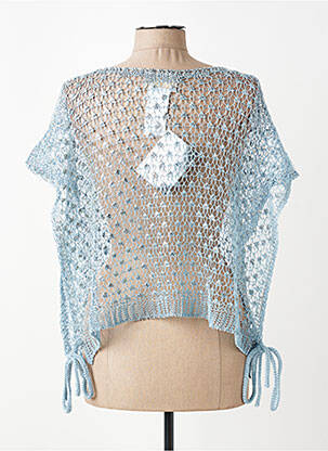 Pull col rond manches courtes bleu ELISA CAVALETTI femme