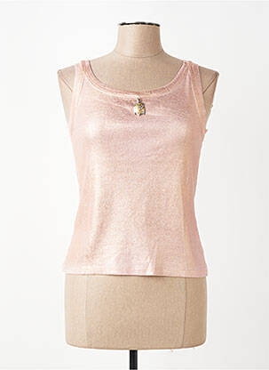 Top col carré sans manche rose ELISA CAVALETTI femme