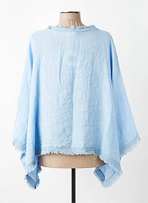 Tunique manches longues tissage crêpe bleu JS MILLENIUM femme