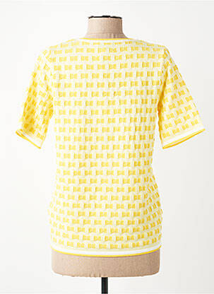 Pull coupe cintrée manches courtes jaune LEO & UGO femme