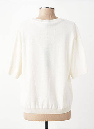 Pull stretch manches courtes beige TRICOT CHIC femme