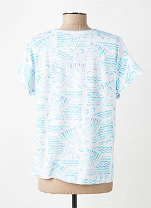 T-shirt imprimé fantaisie manches courtes bleu LEO & UGO femme