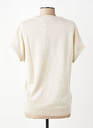 Pull coupe cintrée manches courtes beige ÉTYMOLOGIE femme