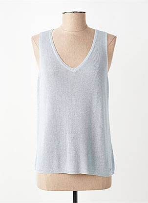 Pull coupe cintrée sans manche argent RINO & PELLE femme