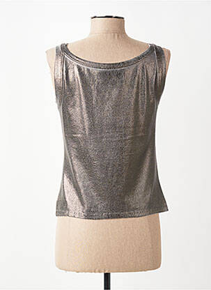 Top col carré sans manche marron ELISA CAVALETTI femme