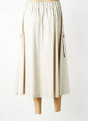 Jupe longue fermeture zip latéral beige TRICOT CHIC femme