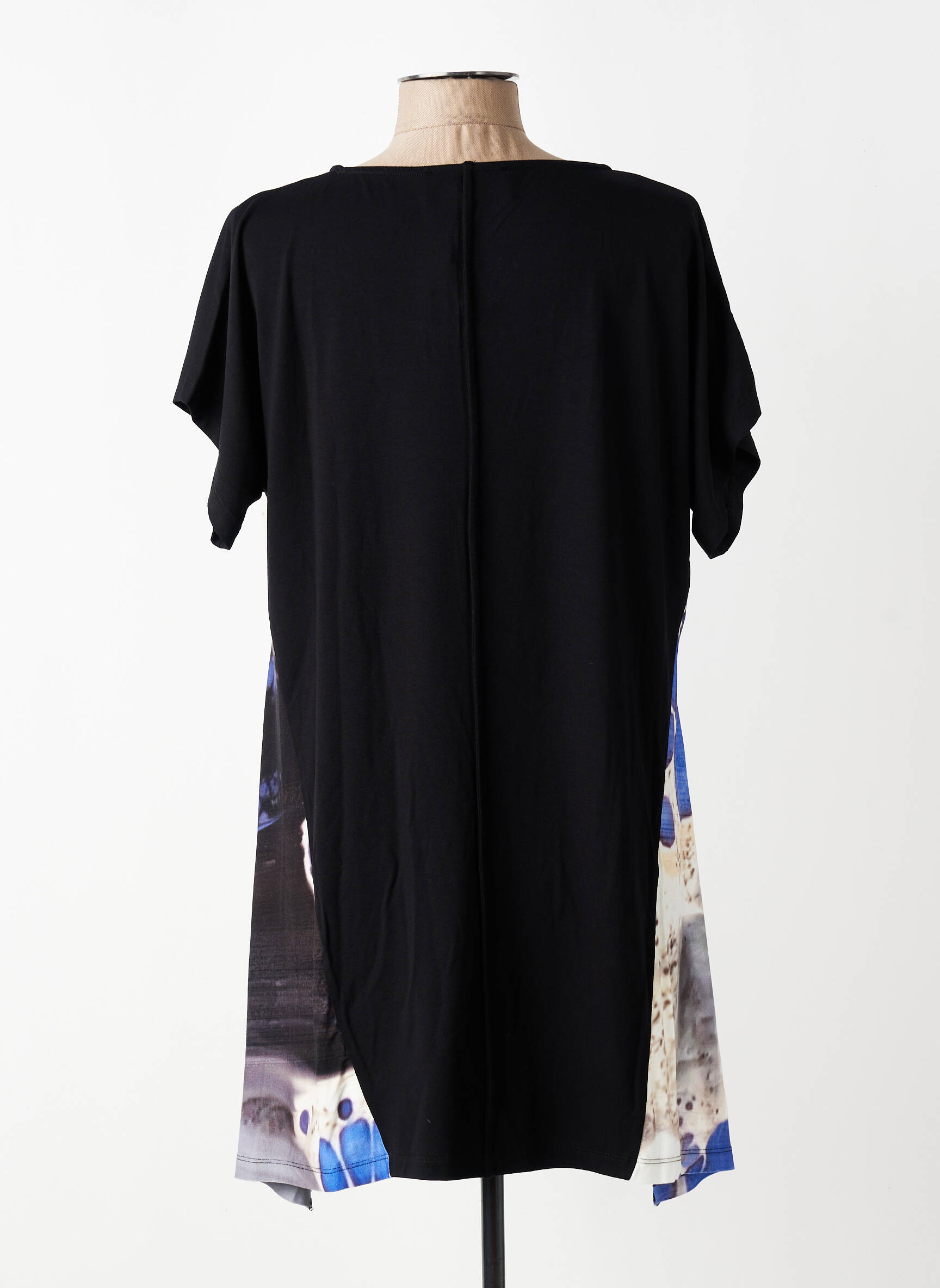 Tunique manches courtes tissage jersey noir OZAI N KU femme