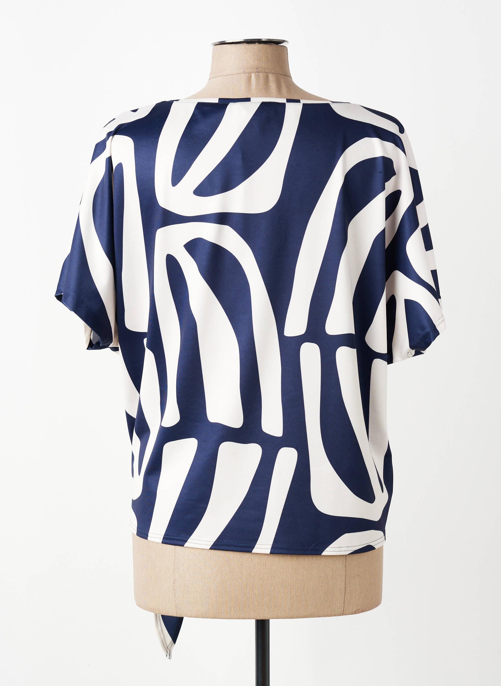 Top stretch manches courtes bleu TUZZI femme