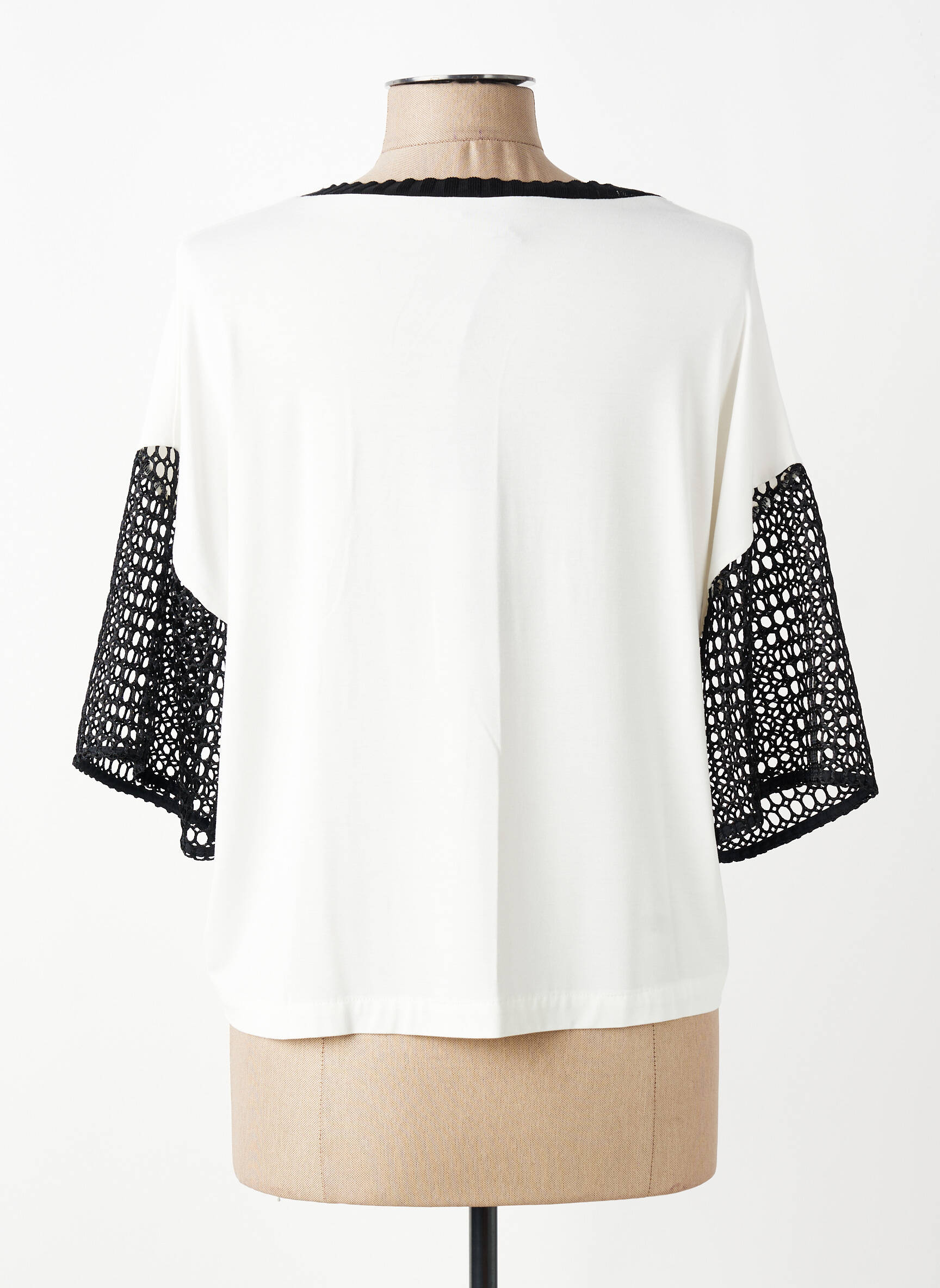 T-shirt coupe droite manches courtes beige TRICOT CHIC femme