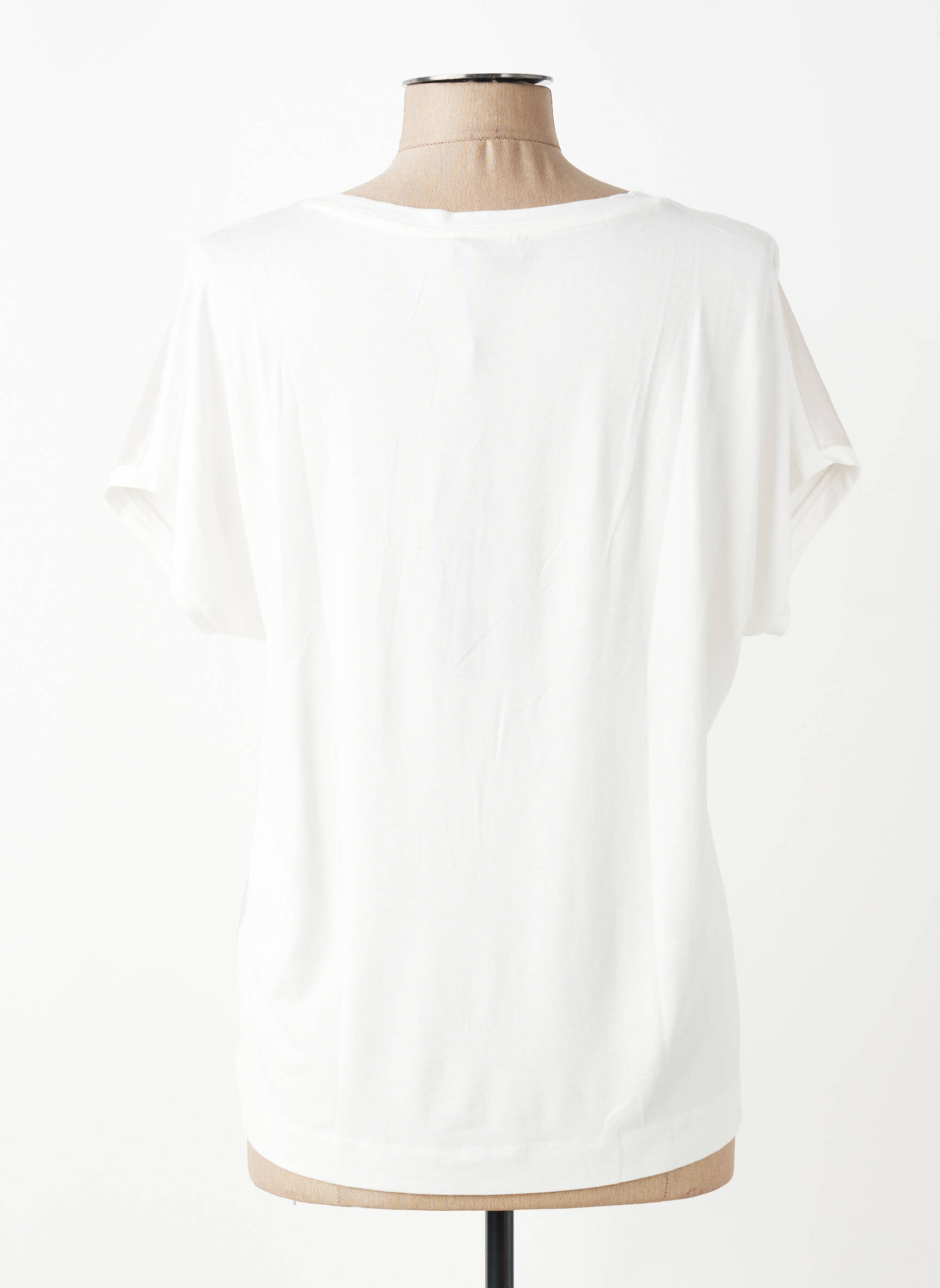 T-shirt coupe cintrée manches courtes beige TUZZI femme