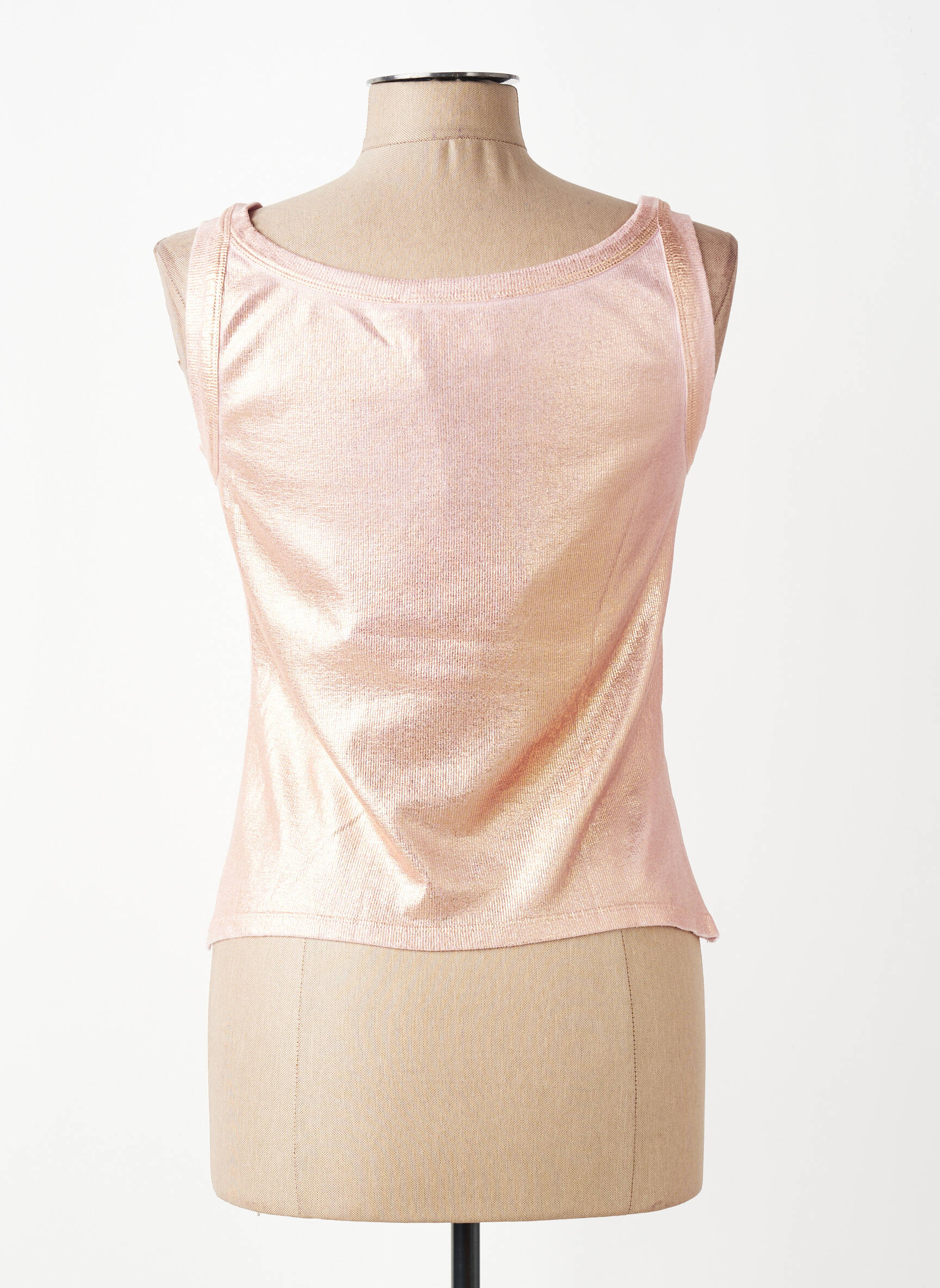 Top col carré sans manche rose ELISA CAVALETTI femme