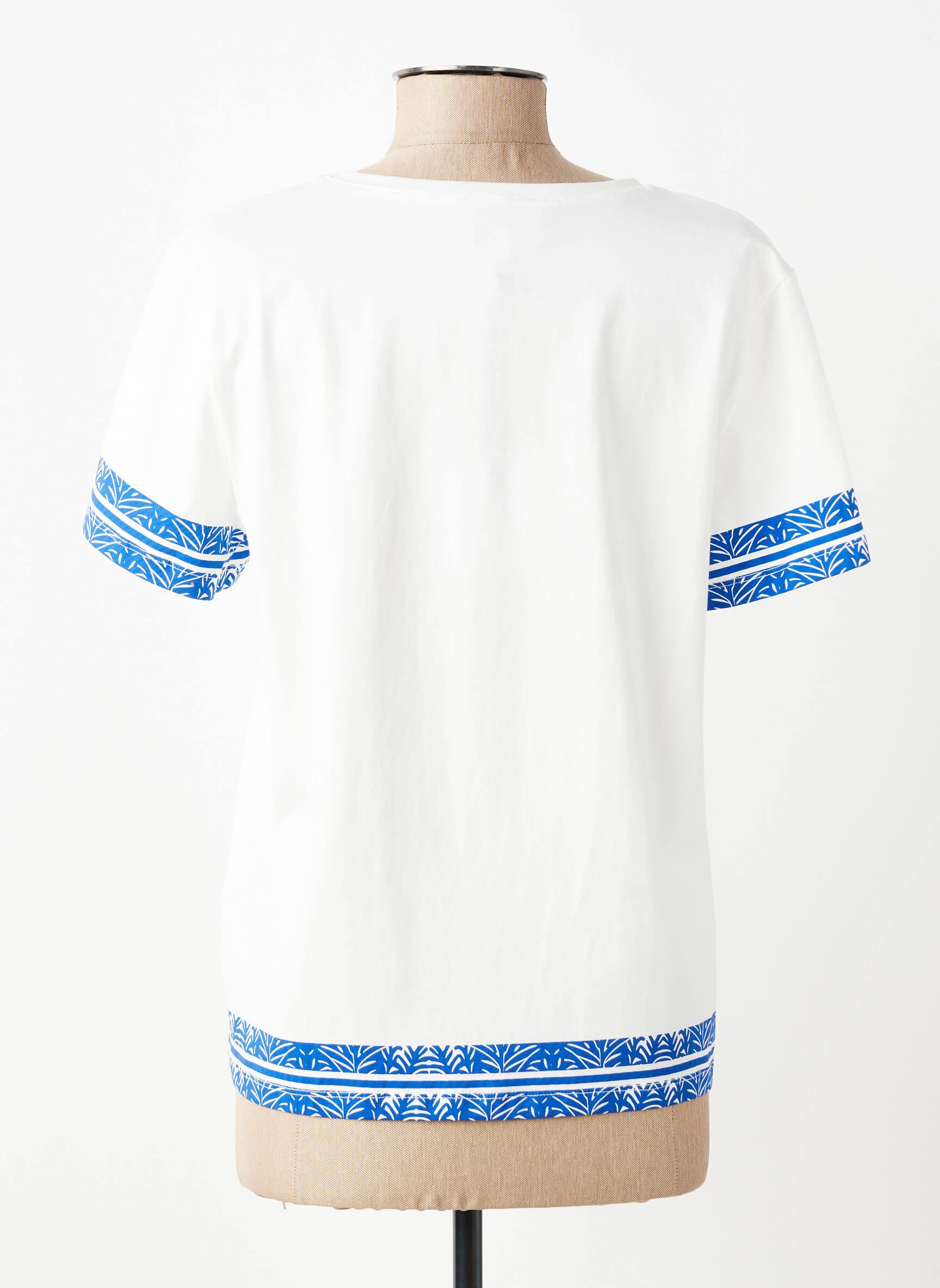 T-shirt sérigraphie floquée manches courtes bleu LEO & UGO femme