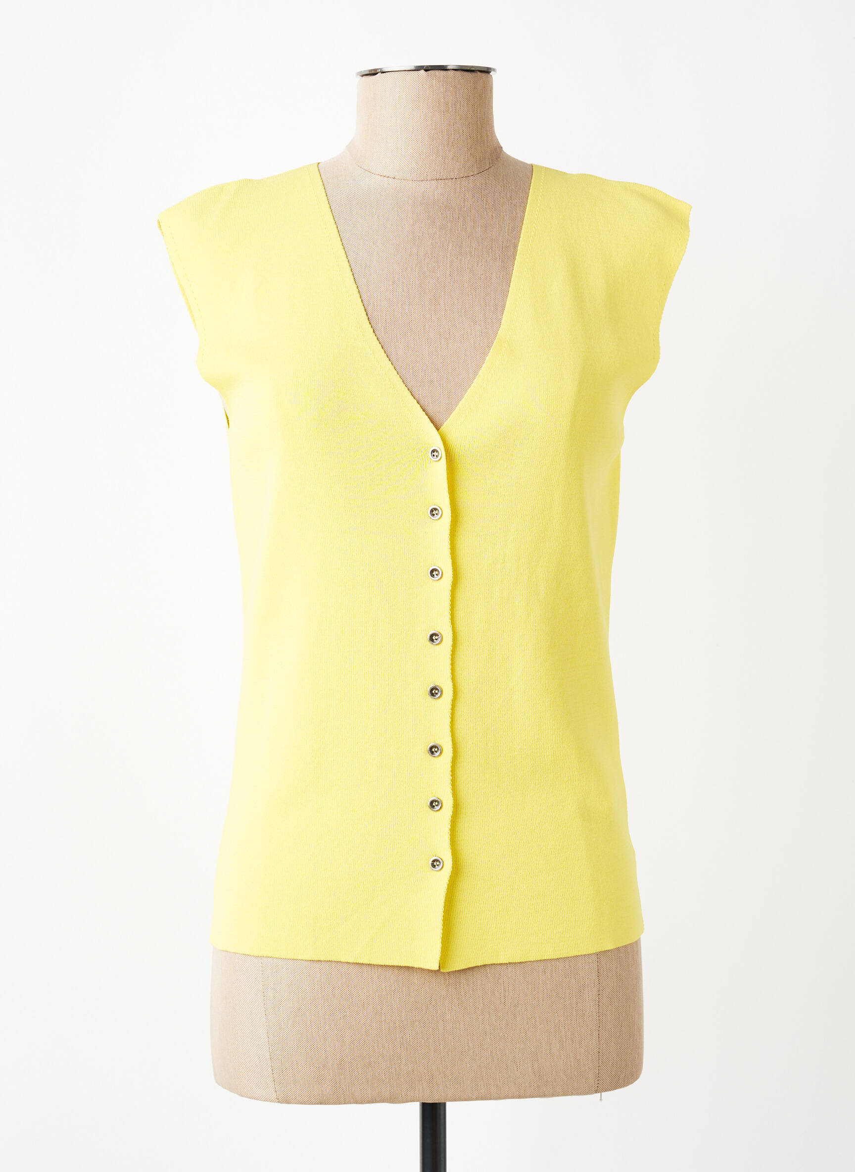 Gilet sans manche maille fine jaune ALDO MARTIN'S femme