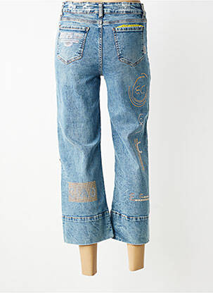 Jeans coupe droite effet usé délavé taille normale bleu ELISA CAVALETTI femme