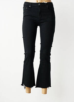 Jeans bootcut finition franges taille haute noir KEZY femme