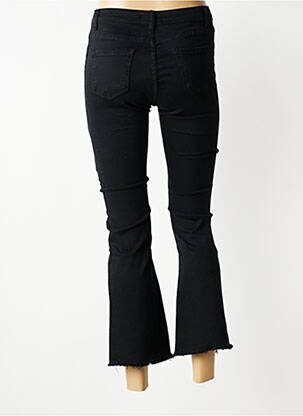Jeans bootcut finition franges taille haute noir KEZY femme