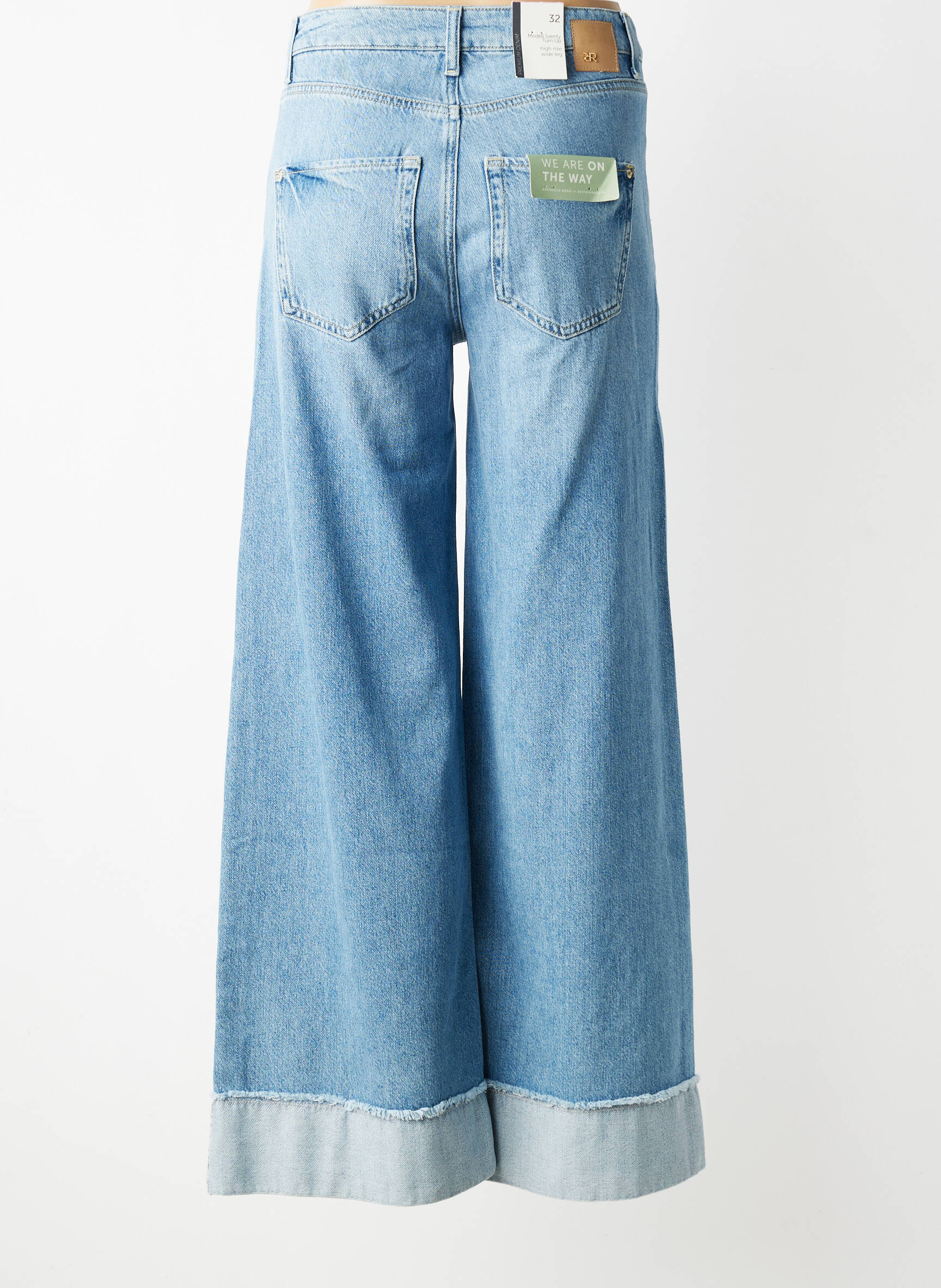 Jeans coupe large stretch taille haute bleu RAFFAELLO ROSSI femme