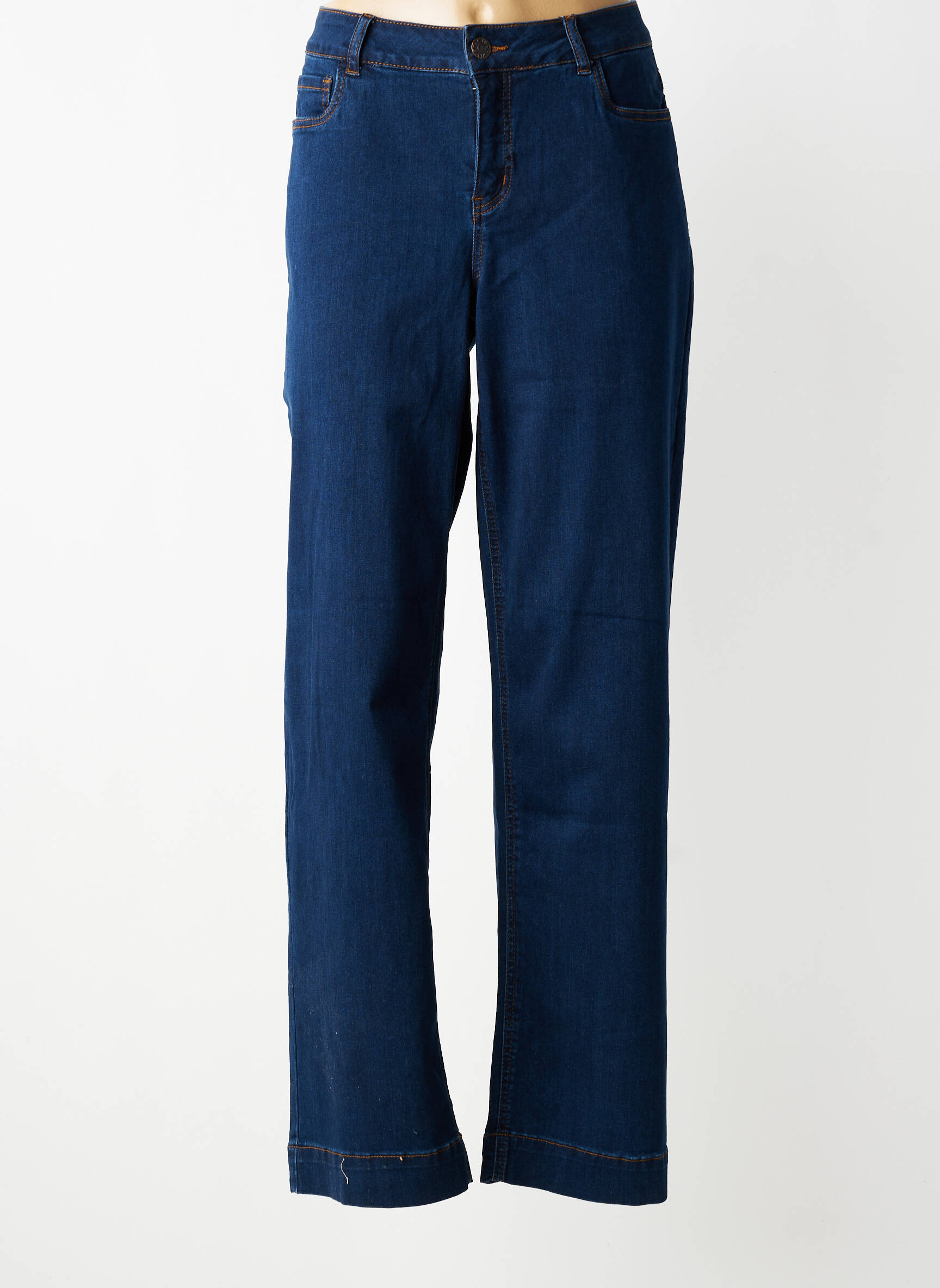 Jeans coupe droite stretch taille normale bleu CISO femme