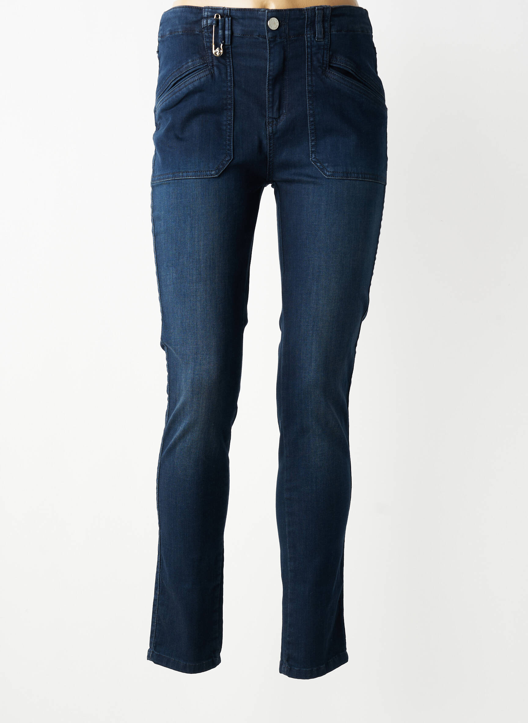 Jeans skinny taille haute taille haute bleu EVA KAYAN femme