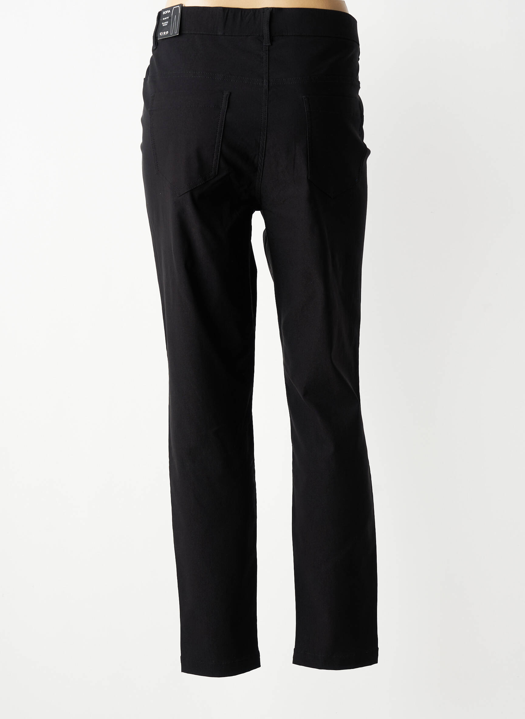 Pantalon slim taille élastique noir CISO femme