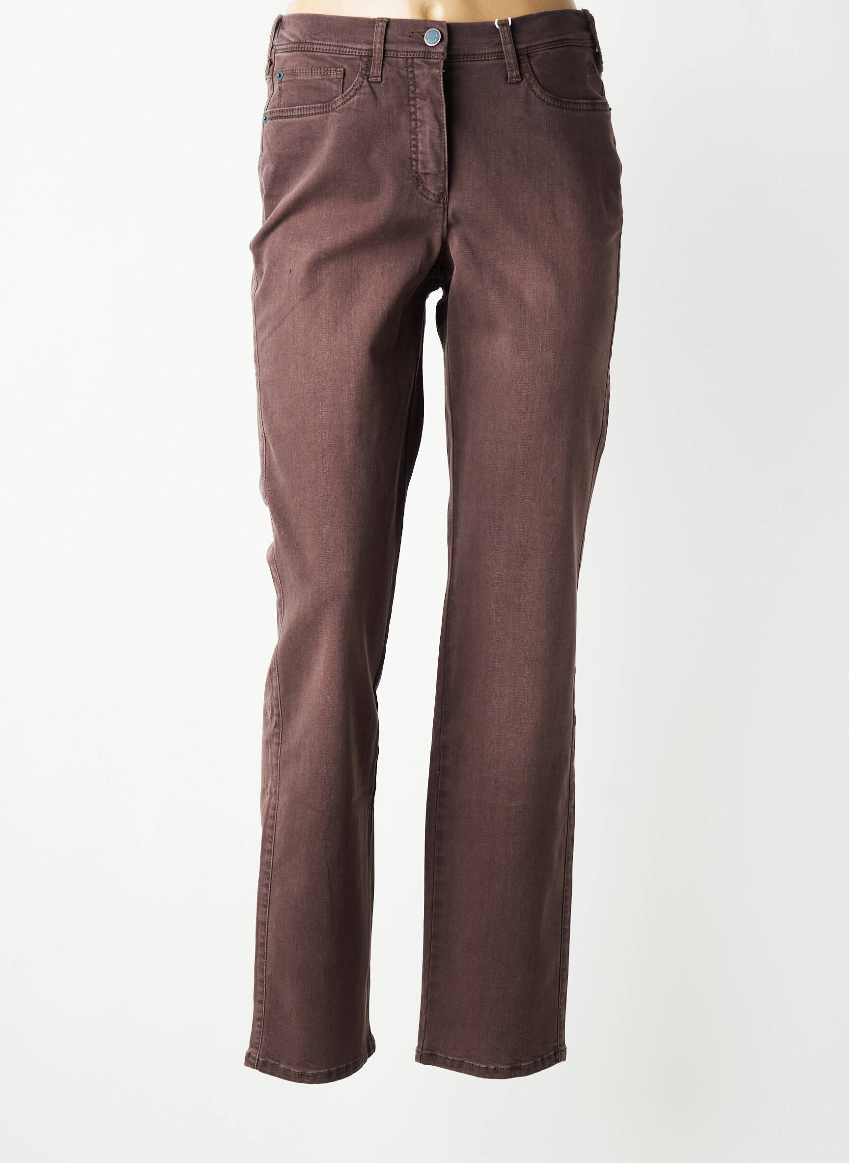 Jeans coupe slim stretch taille normale marron RECOVER C.C. femme