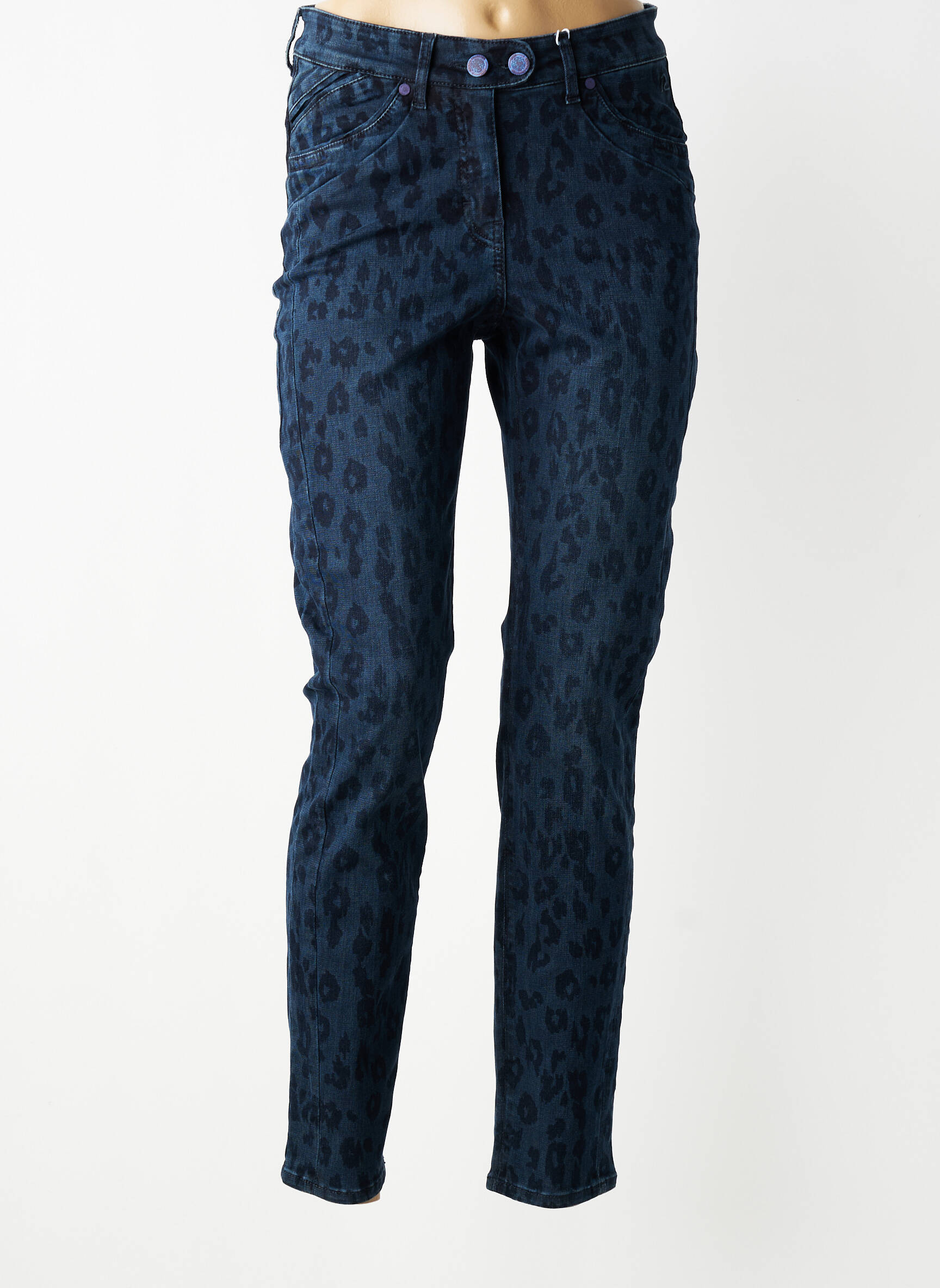 Jeans coupe slim taille haute taille haute bleu RECOVER C.C. femme