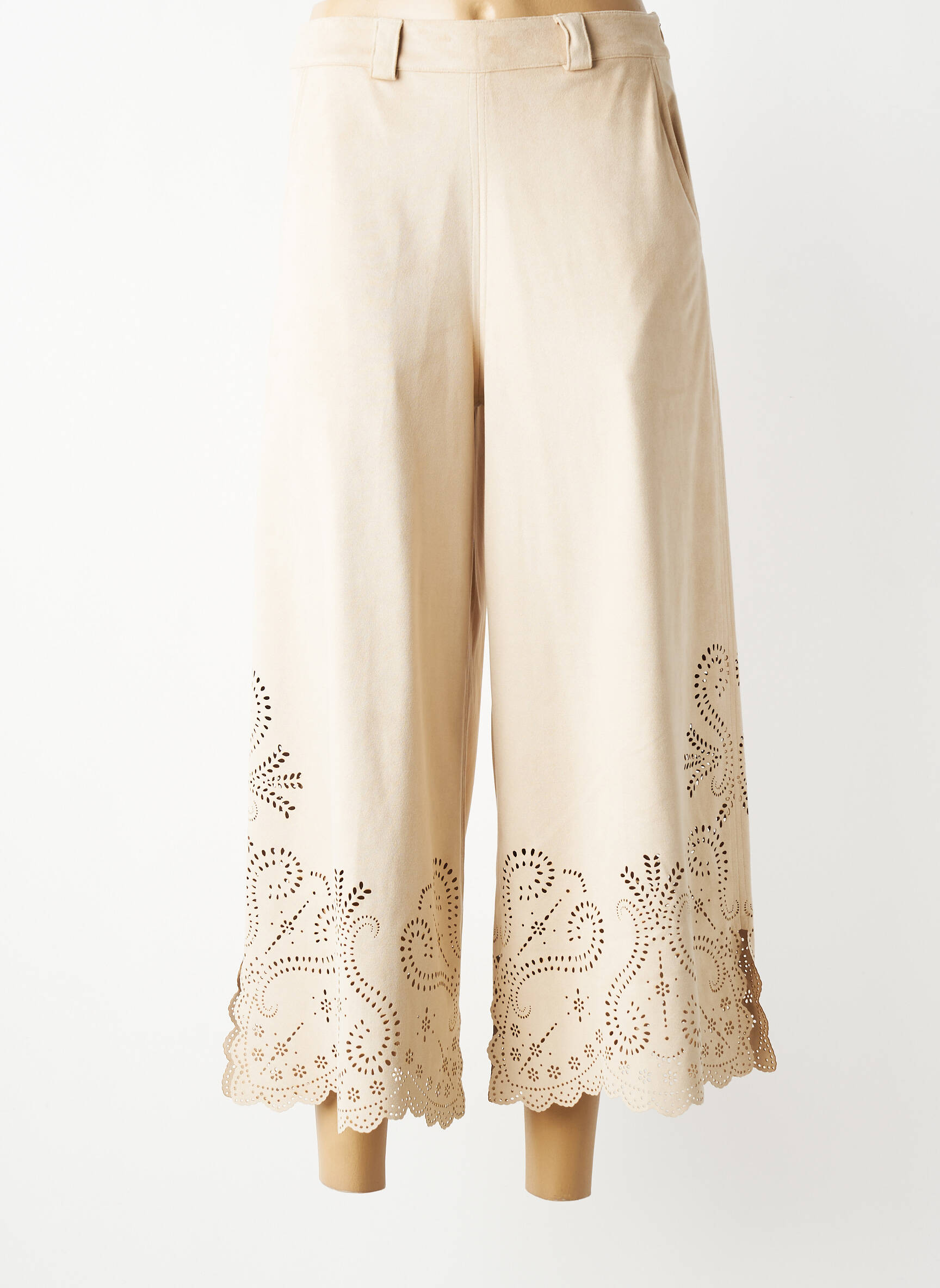 Pantalon 7/8 stretch taille normale beige TRICOT CHIC femme