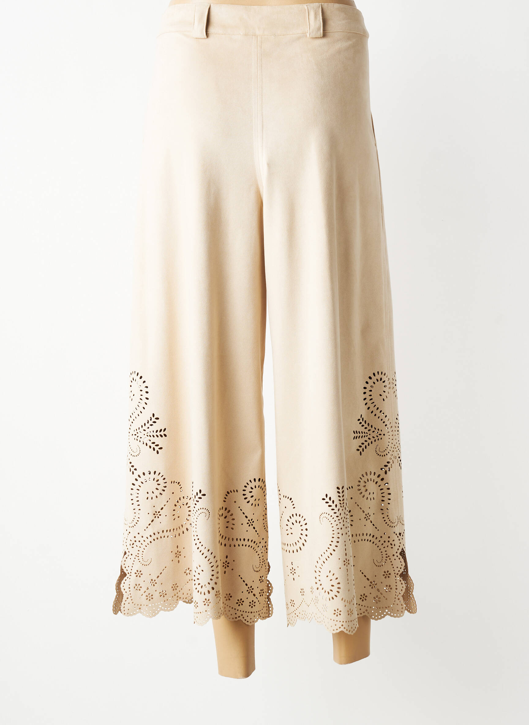 Pantalon 7/8 stretch taille normale beige TRICOT CHIC femme