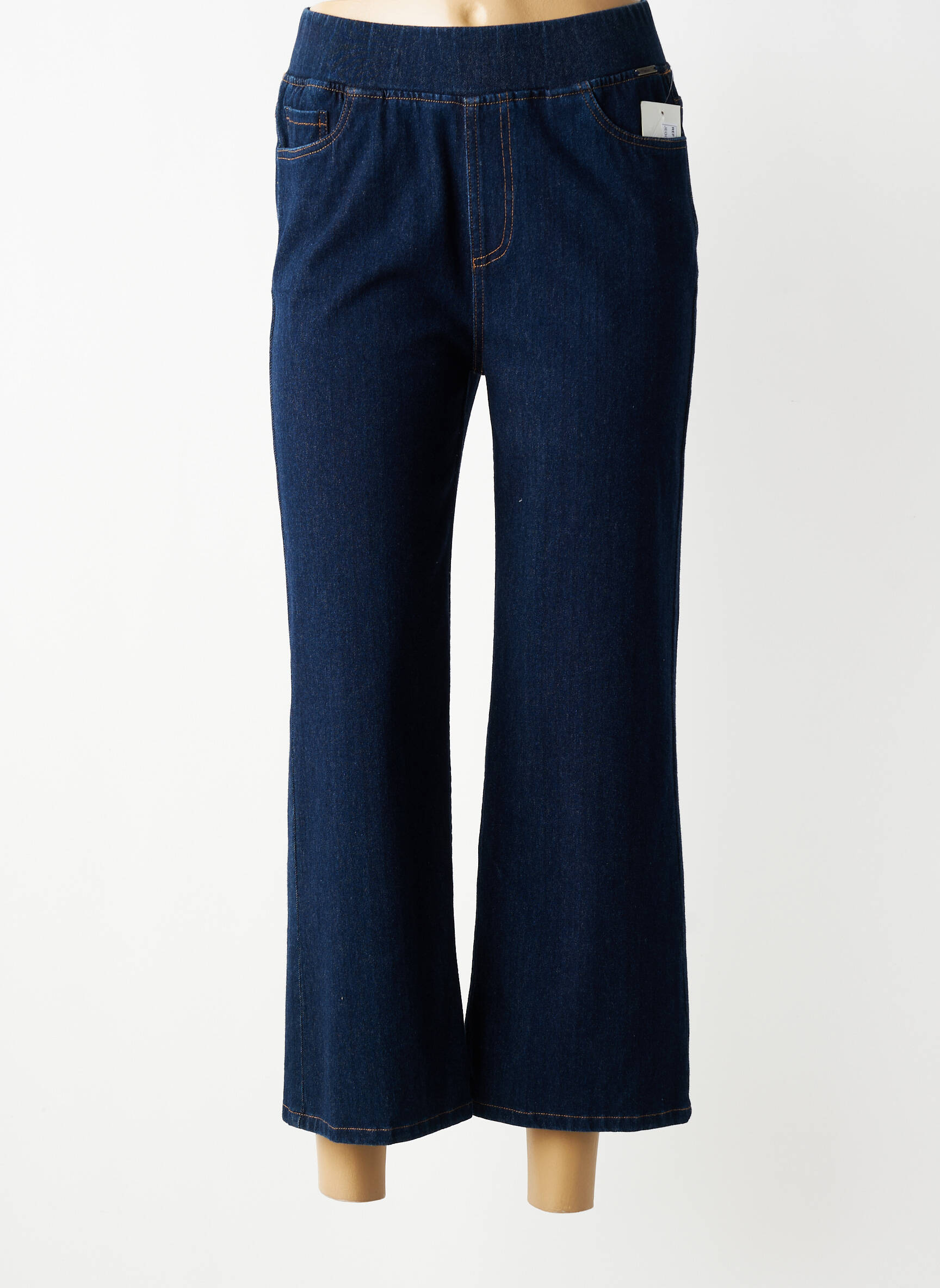 Jeans coupe large stretch taille normale bleu AGATHE & LOUISE femme