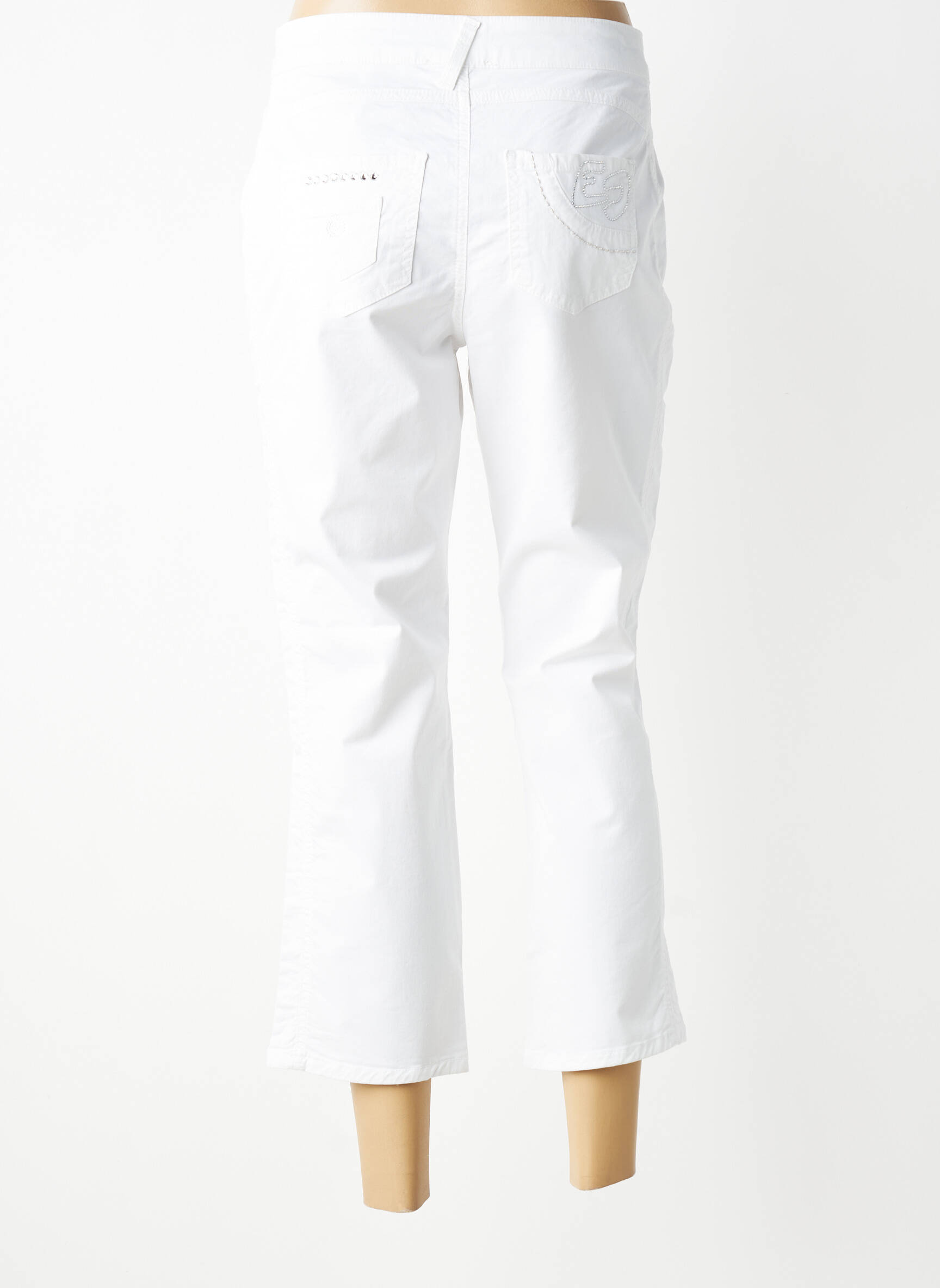 Pantacourt coupe droite taille normale blanc ELISA CAVALETTI femme