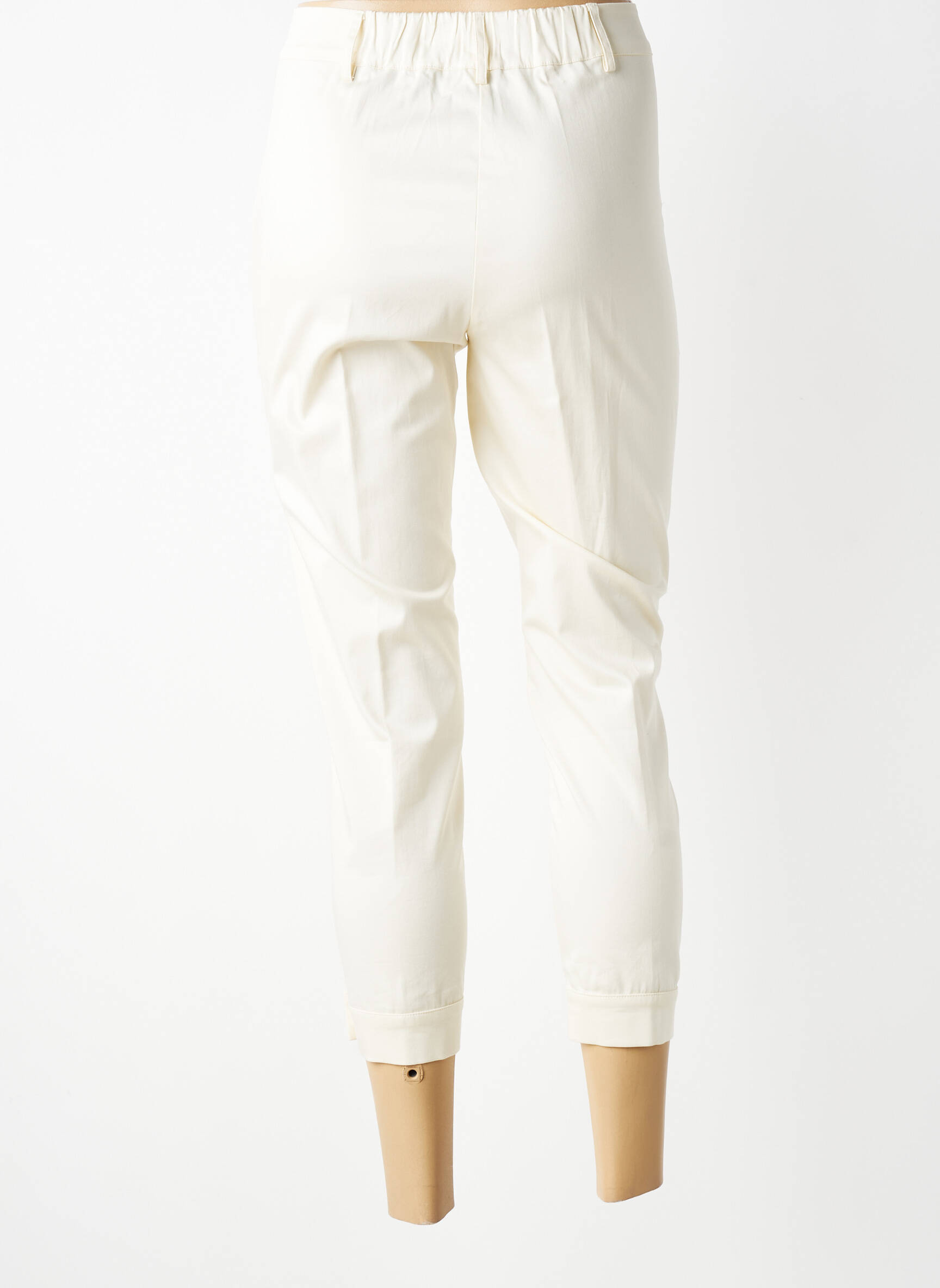 Pantacourt taille haute taille haute beige TRICOT CHIC femme
