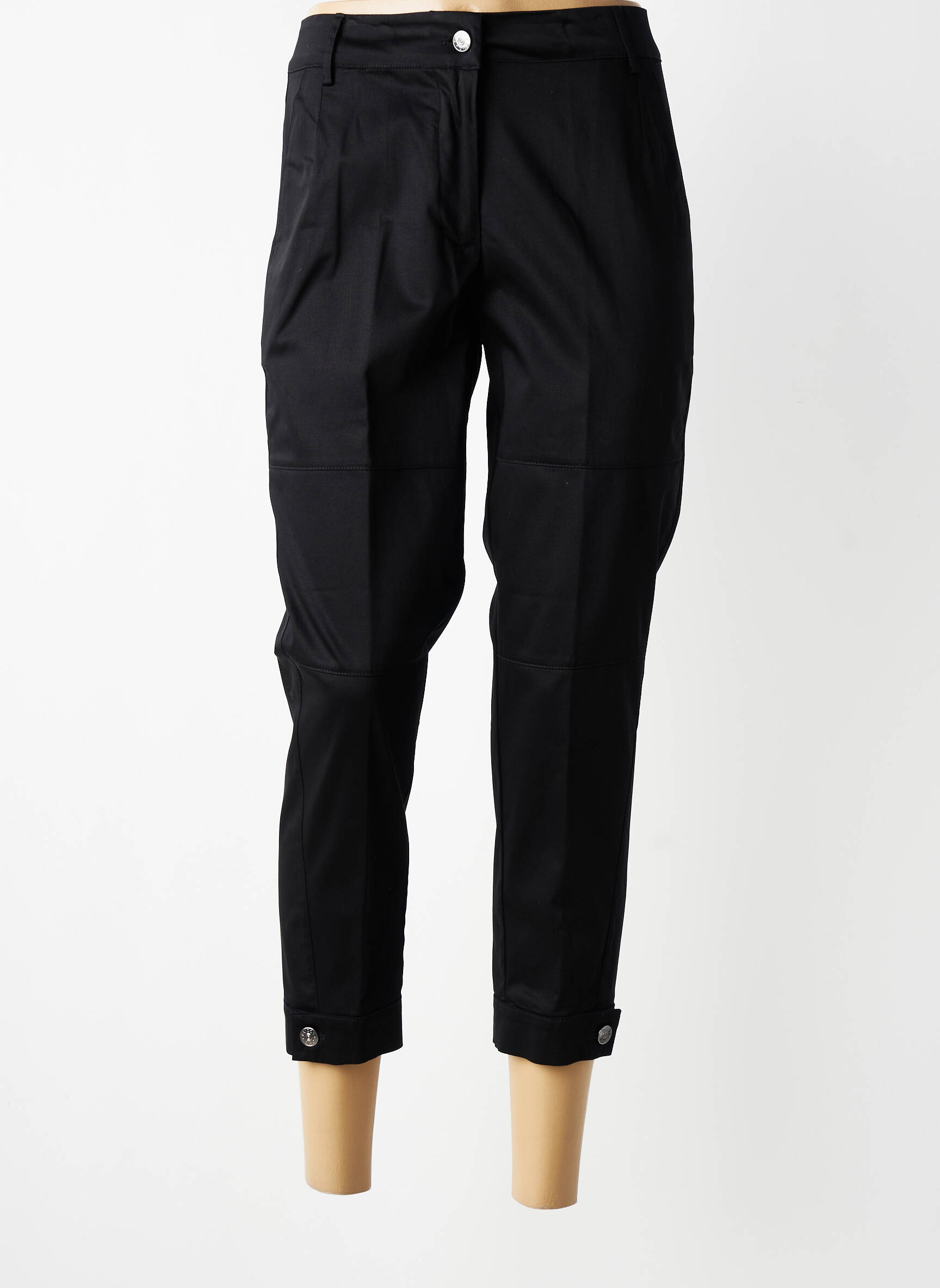 Pantacourt taille haute taille haute noir TRICOT CHIC femme