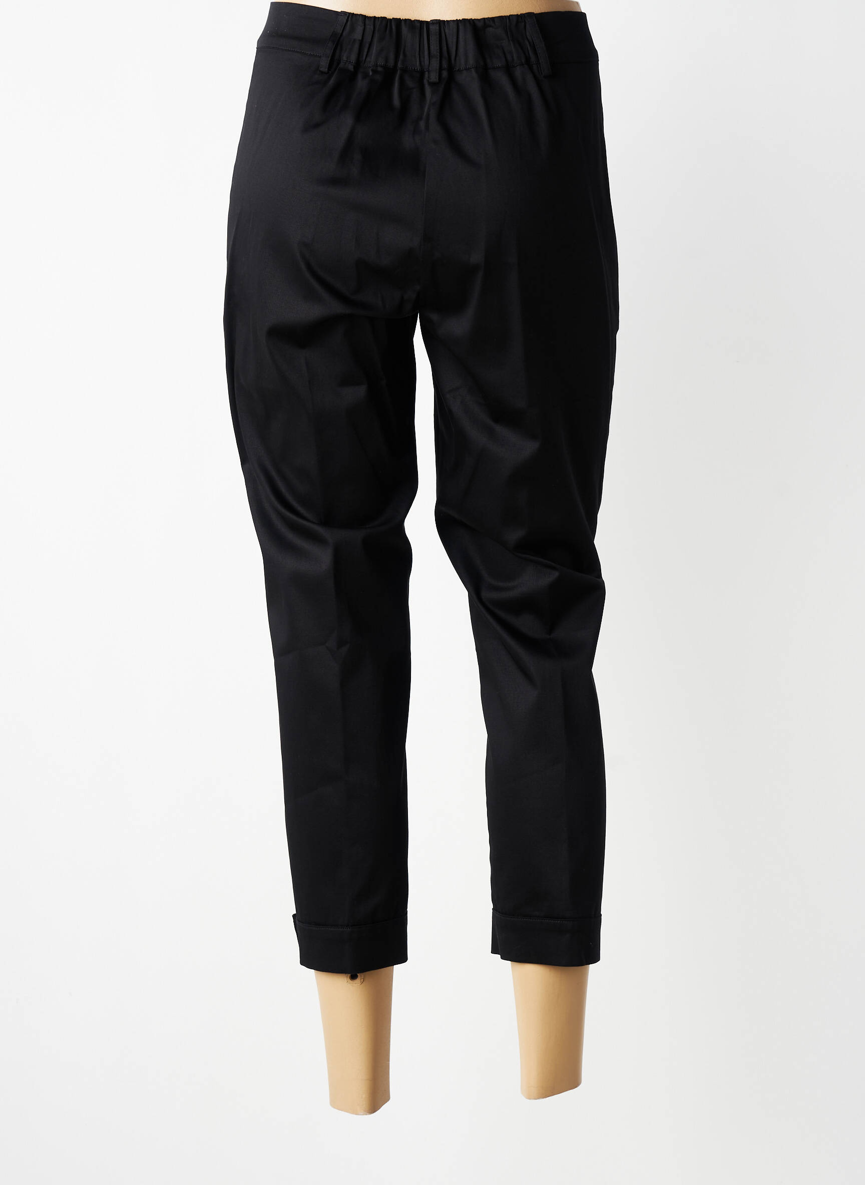 Pantacourt taille haute taille haute noir TRICOT CHIC femme