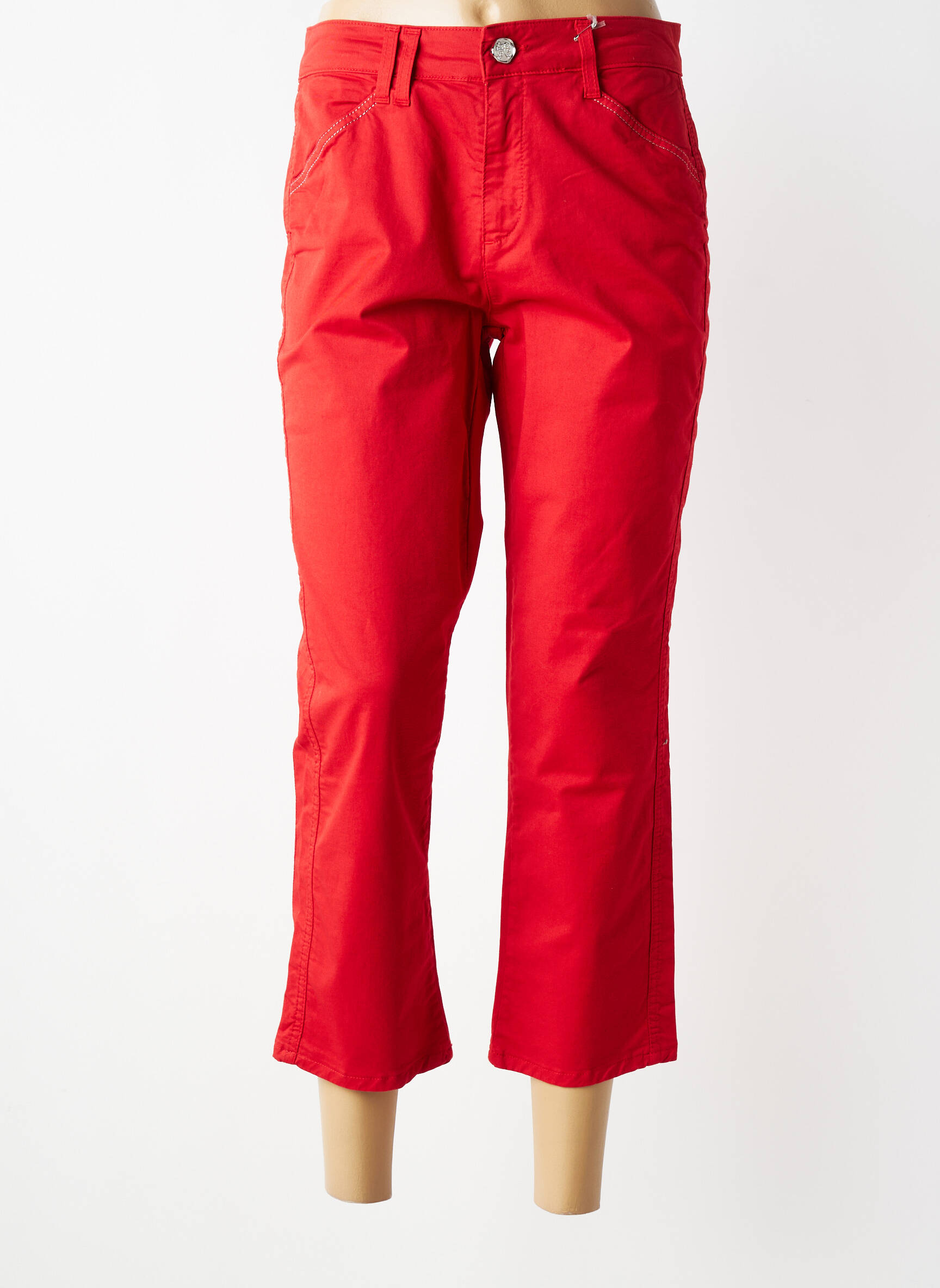 Pantacourt coupe droite taille normale rouge ELISA CAVALETTI femme