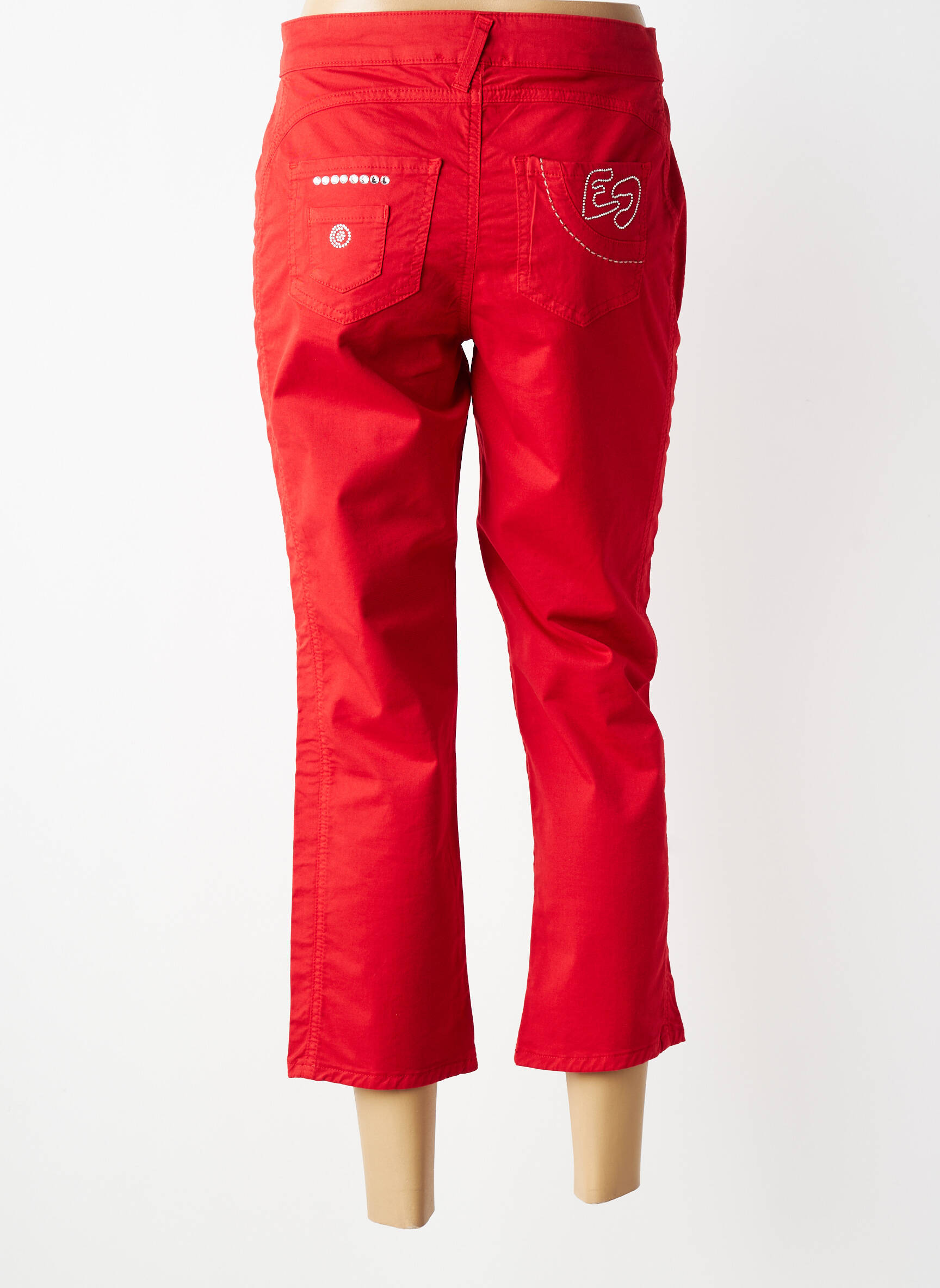 Pantacourt coupe droite taille normale rouge ELISA CAVALETTI femme