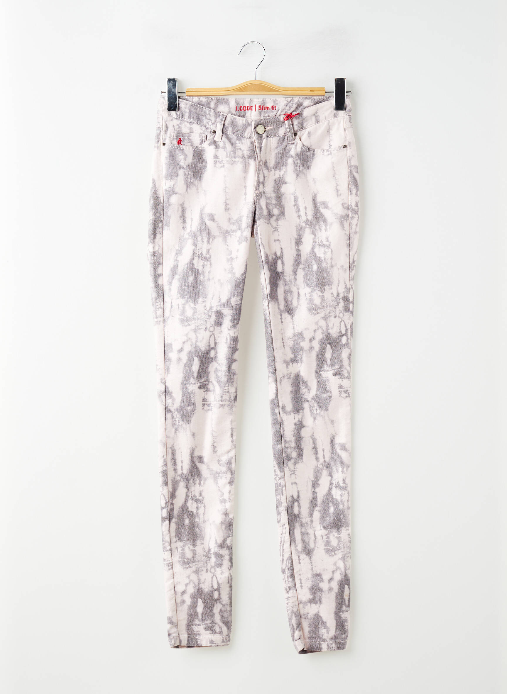 Jeans coupe slim stretch taille normale rose I.CODE (By IKKS) femme