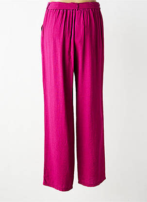 Pantalon large tissage popeline taille normale violet SCORZZO femme
