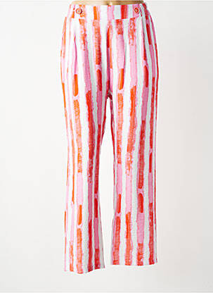 Pantalon droit tissage popeline taille normale orange SCORZZO femme
