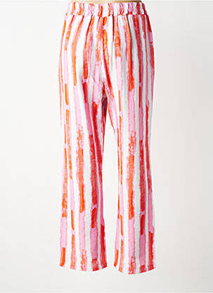 Pantalon droit tissage popeline taille normale orange SCORZZO femme