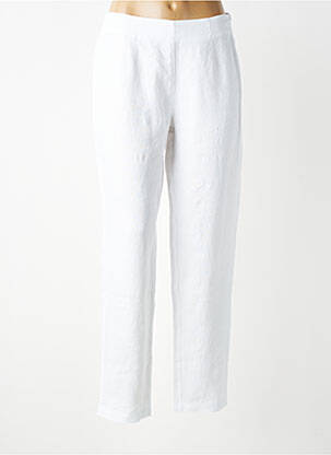Pantalon slim taille élastique taille normale blanc K femme