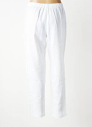 Pantalon slim taille élastique taille normale blanc K femme