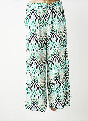 Pantalon large tissage crêpe taille normale vert ÉTYMOLOGIE femme