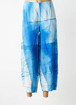 Pantalon large fermeture zip latéral taille normale bleu K femme