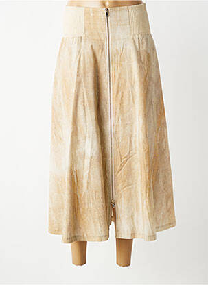 Jupe longue imprimé fantaisie beige TRICOT CHIC femme