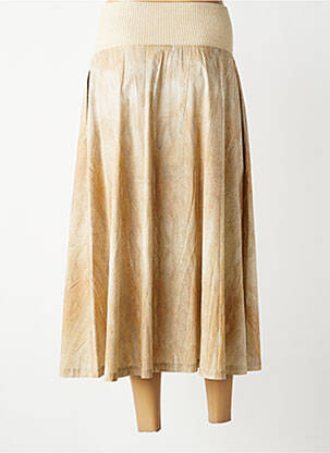 Jupe longue imprimé fantaisie beige TRICOT CHIC femme
