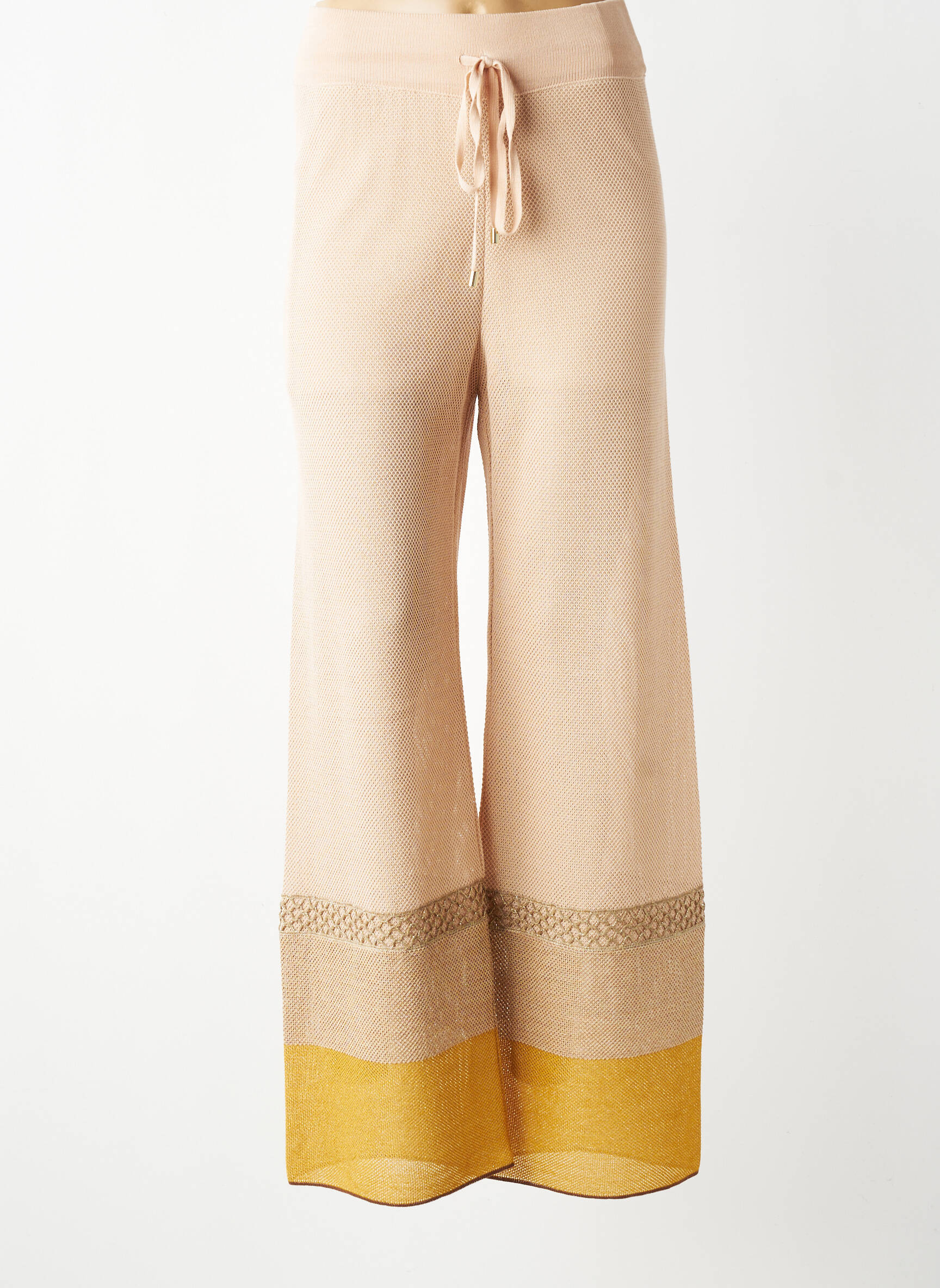Pantalon droit stretch taille normale rose TRICOT CHIC femme
