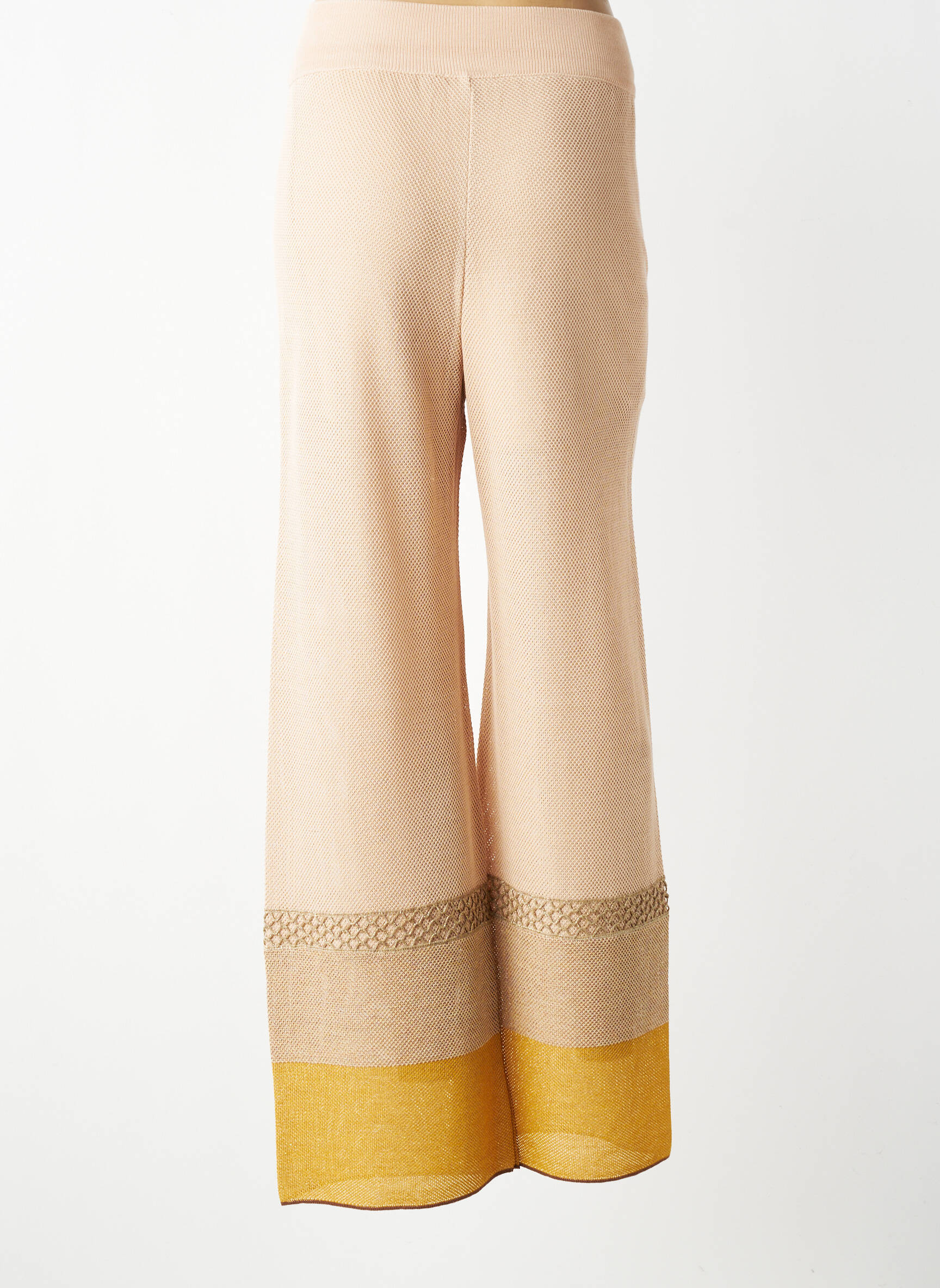 Pantalon droit stretch taille normale rose TRICOT CHIC femme