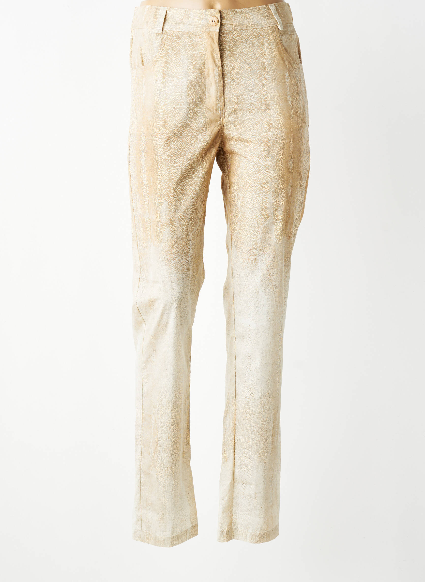 Pantalon slim taille élastique taille normale beige TRICOT CHIC femme